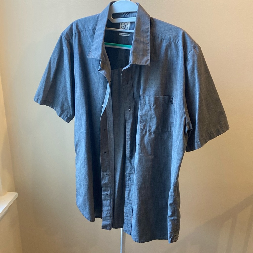 Volcom - Grey Button Up - image 1